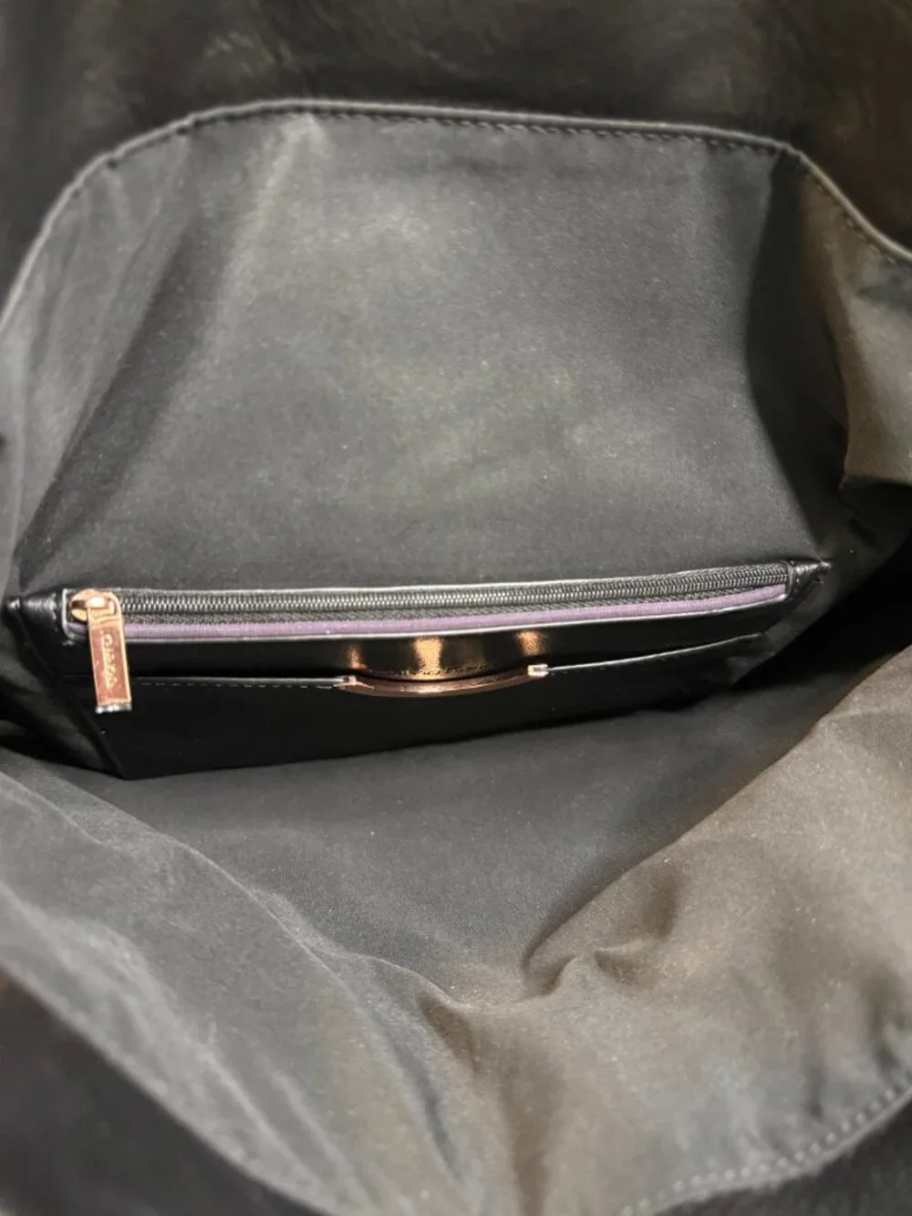Calvin Klein Black Leather Oversized Envelope Clutch Flap Bag - Like New
